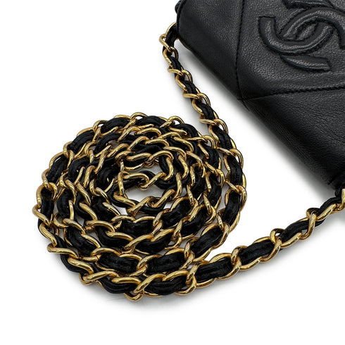 CHANEL VINTAGE COCOMARK MATELASSE CHAIN SHOULDER BAG BLACK LAMB SKIN 90306513 - PURPOSE