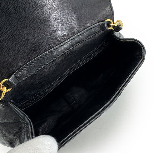 CHANEL VINTAGE COCOMARK MATELASSE CHAIN SHOULDER BAG BLACK LAMB SKIN 90306513 - PURPOSE