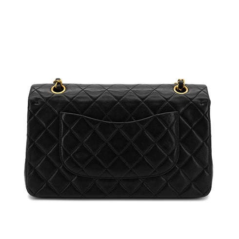 CHANEL VINTAGE CLASSIC FLAP MEDIUM CHAIN SHOULDER BAG BLACK LAMB SKIN 90306514 - PURPOSE