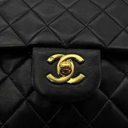 CHANEL VINTAGE CLASSIC FLAP MEDIUM CHAIN SHOULDER BAG BLACK LAMB SKIN 90306514 - PURPOSE