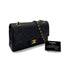 CHANEL VINTAGE CLASSIC FLAP MEDIUM CHAIN SHOULDER BAG BLACK LAMB SKIN 90306557 - PURPOSE