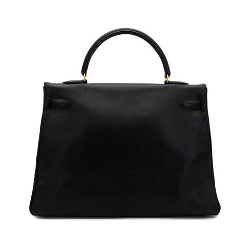 HERMES KELLY 35 RETOURNE BLACK EVERCALF HAND SHOULDER BAG 〇Z GHW 90306561 - PURPOSE