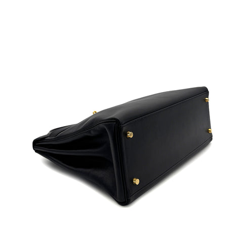 HERMES KELLY 35 RETOURNE BLACK EVERCALF HAND SHOULDER BAG 〇Z GHW 90306561 - PURPOSE