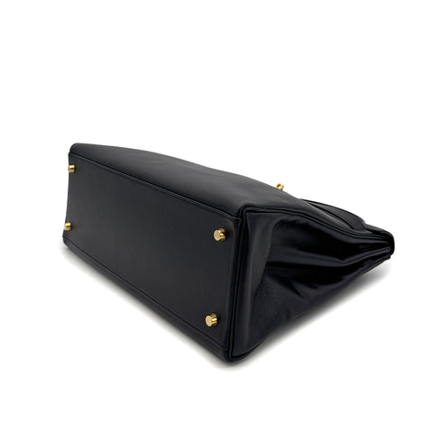 HERMES KELLY 35 RETOURNE BLACK EVERCALF HAND SHOULDER BAG 〇Z GHW 90306561 - PURPOSE