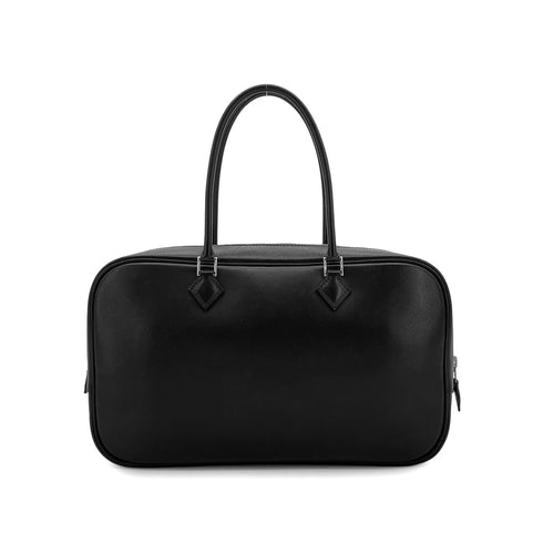 HERMES PLUME ELAN 28 BLACK BOX CALF HAND BAG □G PHW 90306567 - PURPOSE