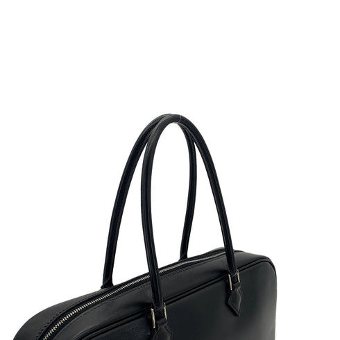 HERMES PLUME ELAN 28 BLACK BOX CALF HAND BAG □G PHW 90306567 - PURPOSE