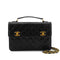 CHANEL VINTAGE DOUBLE TURN LOCK MATELASSE CHAIN SHOULDER HAND BAG BLACK LAMB SKIN 90306569 - PURPOSE