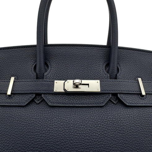 HERMES BIRKIN 30 VERSO BLUE NUIT ORANGE POPPY TOGO HAND BAG A PHW 90306844