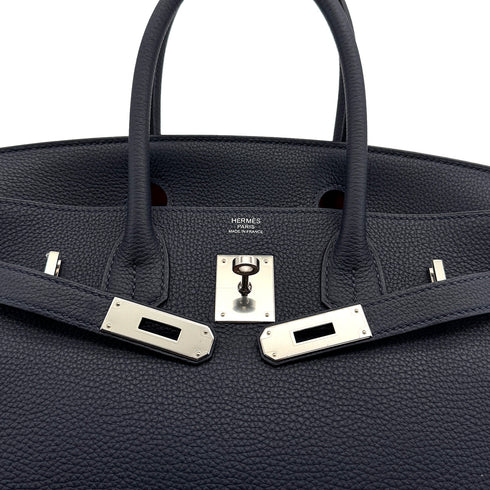 HERMES BIRKIN 30 VERSO BLUE NUIT ORANGE POPPY TOGO HAND BAG A PHW 90306844