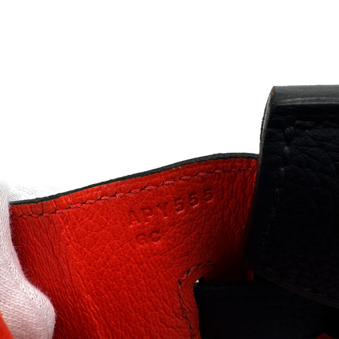 HERMES BIRKIN 30 VERSO BLUE NUIT ORANGE POPPY TOGO HAND BAG A PHW 90306844