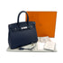 HERMES BIRKIN 30 VERSO BLUE NUIT ORANGE POPPY TOGO HAND BAG A PHW 90306844