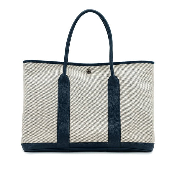 HERMES GARDEN PARTY PM BLUE DE PRUSSE TOILE TWILL H TOTE BAG □R 90306845 - PURPOSE