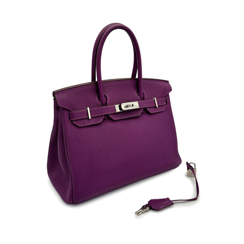 HERMES BIRKIN 30 ANEMONE TOGO HAND BAG □R PHW 90306847 - PURPOSE