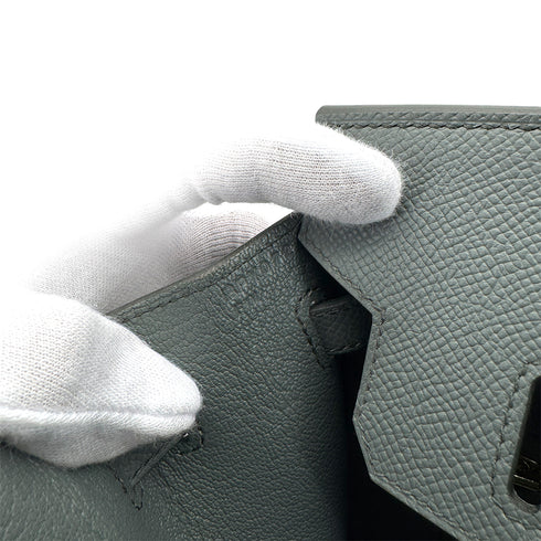 HERMES BIRKIN 25 SELLIER VERT AMANDE VEAU EPSOM HAND BAG B GHW 90306849 - PURPOSE