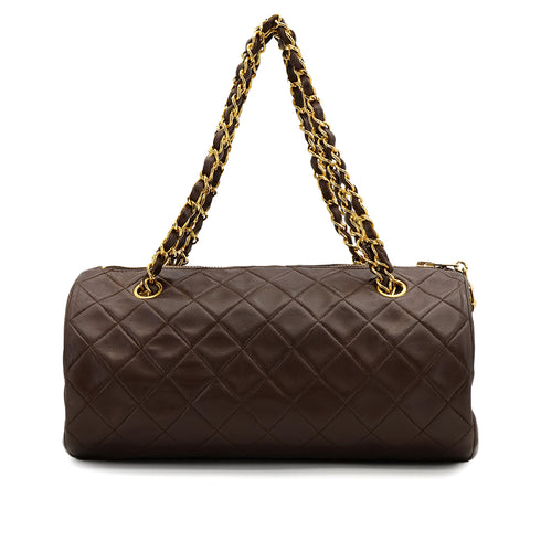 CHANEL VINTAGE COCOMARK MATELASSE CHAIN SHOULDER BAG BROWM LAMB SKIN 90306855 - PURPOSE