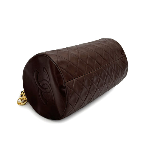 CHANEL VINTAGE COCOMARK MATELASSE CHAIN SHOULDER BAG BROWM LAMB SKIN 90306855 - PURPOSE