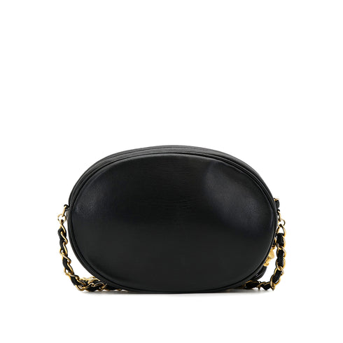 CHANEL VINTAGE BIG COCO FRINGE CHAIN SHOULDER BAG BLACK LAMB SKIN 90306857 - PURPOSE