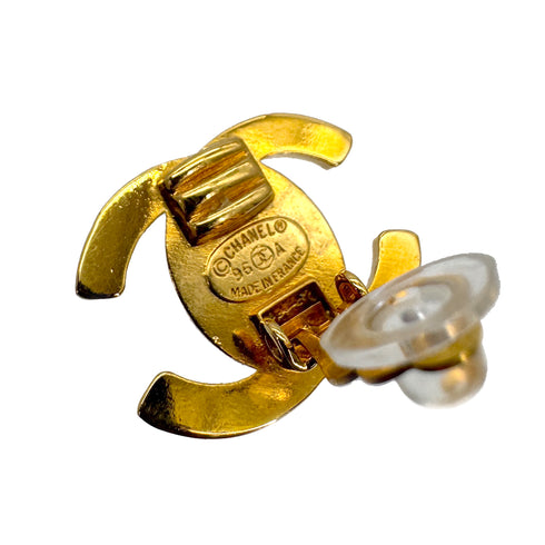 CHANEL VINTAGE EARRINGS TURN LOCK RHINESTONE ACCESSORY 96A 90306865 - PURPOSE