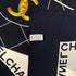 CHANEL VINTAGE SCARF MATELASSE BLACK WHITE SILK 90306878 - PURPOSE