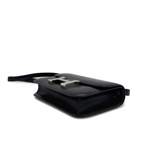 HERMES CONSTANCE 24 BLACK BOXCALF SHOULDER BAG U PHW 90307014