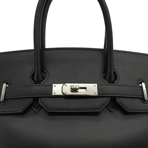 HERMES BIRKIN 35 BLACK BOXCALF HAND BAG □F PHW 90307015 - PURPOSE