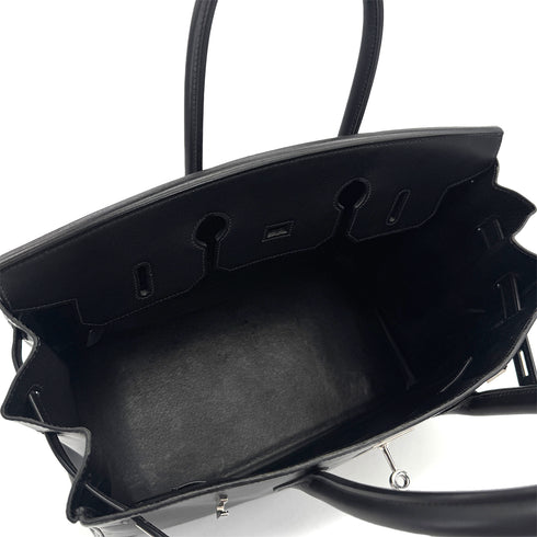 HERMES BIRKIN 35 BLACK BOXCALF HAND BAG □F PHW 90307015 - PURPOSE