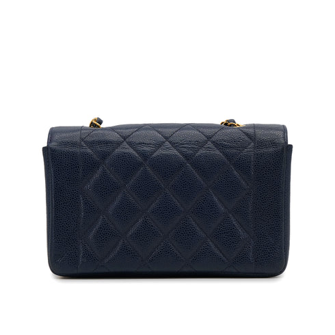CHANEL VINTAGE DIANA SMALL CHAIN SHOULDER BAG NAVY CAVIAR SKIN 90307018 - PURPOSE
