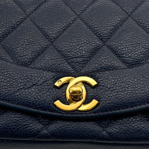 CHANEL VINTAGE DIANA SMALL CHAIN SHOULDER BAG NAVY CAVIAR SKIN 90307018 - PURPOSE