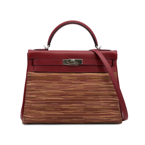 HERMES KELLY 32 RETOURNE ROUGE H BOXCALF VIBRATO HAND SHOULDER BAG □E PHW 90307019 - PURPOSE