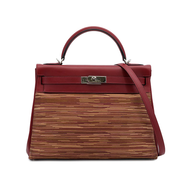 HERMES KELLY 32 RETOURNE ROUGE H BOXCALF VIBRATO HAND SHOULDER BAG □E PHW 90307019 - PURPOSE