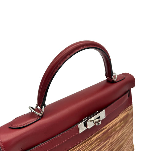 HERMES KELLY 32 RETOURNE ROUGE H BOXCALF VIBRATO HAND SHOULDER BAG □E PHW 90307019 - PURPOSE