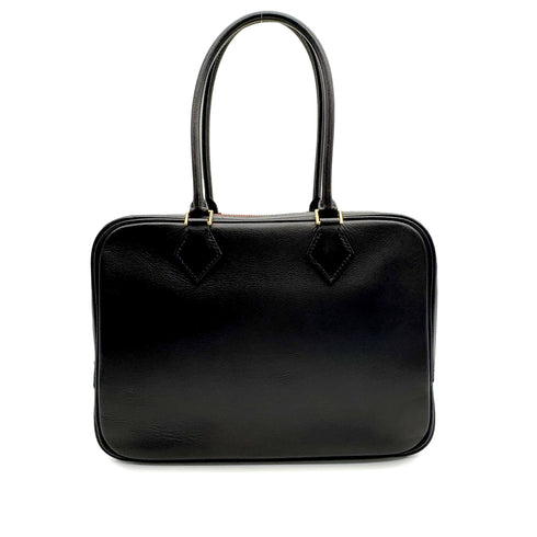 HERMES PLUME 28 VERSO BLACK ORANGE POPPY EVERCOLOR HAND BAG X GHW 90307020