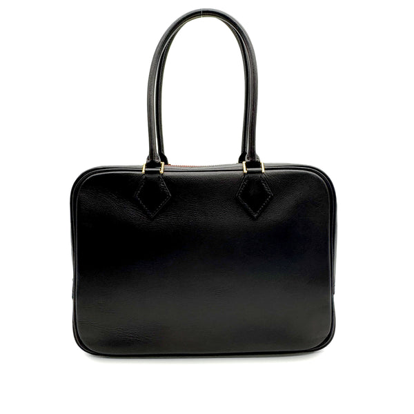 HERMES PLUME 28 VERSO BLACK ORANGE POPPY EVERCOLOR HAND BAG X GHW 90307020