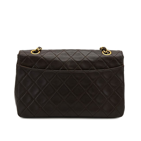 CHANEL VINTAGE MATELASSE CHAIN SHOULDER BAG BROWN LAMB SKIN 90307021 - PURPOSE