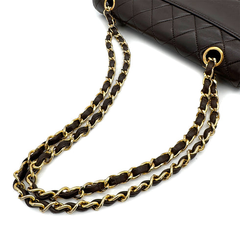 CHANEL VINTAGE MATELASSE CHAIN SHOULDER BAG BROWN LAMB SKIN 90307021 - PURPOSE