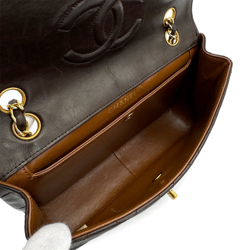 CHANEL VINTAGE MATELASSE CHAIN SHOULDER BAG BROWN LAMB SKIN 90307021 - PURPOSE