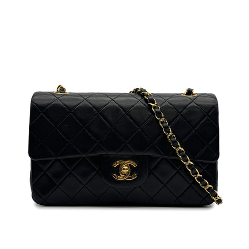 CHANEL VINTAGE CLASSIC FLAP SMALL CHAIN SHOULDER BAG BLACK LAMB SKIN 90307024 - PURPOSE