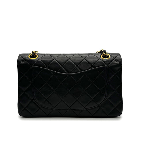 CHANEL VINTAGE CLASSIC FLAP SMALL CHAIN SHOULDER BAG BLACK LAMB SKIN 90307024 - PURPOSE