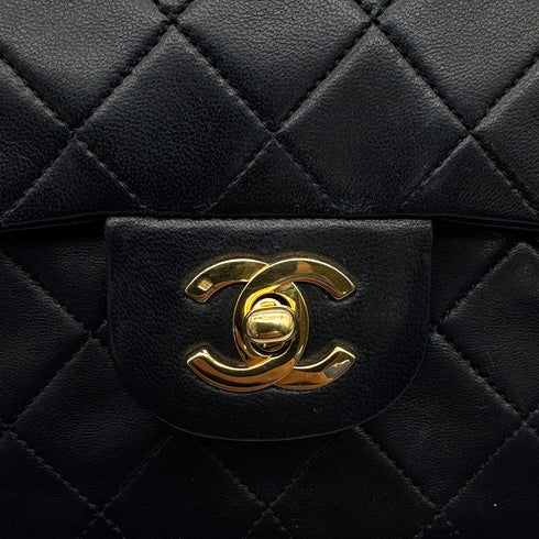 CHANEL VINTAGE CLASSIC FLAP SMALL CHAIN SHOULDER BAG BLACK LAMB SKIN 90307024 - PURPOSE