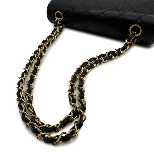CHANEL VINTAGE CLASSIC FLAP SMALL CHAIN SHOULDER BAG BLACK LAMB SKIN 90307024 - PURPOSE