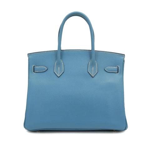 HERMES BIRKIN 30 BLUE JEAN VEAU EPSOM HAND BAG ▢K PHW 90307025 - PURPOSE