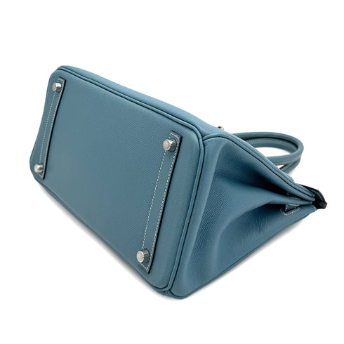 HERMES BIRKIN 30 BLUE JEAN VEAU EPSOM HAND BAG ▢K PHW 90307025 - PURPOSE