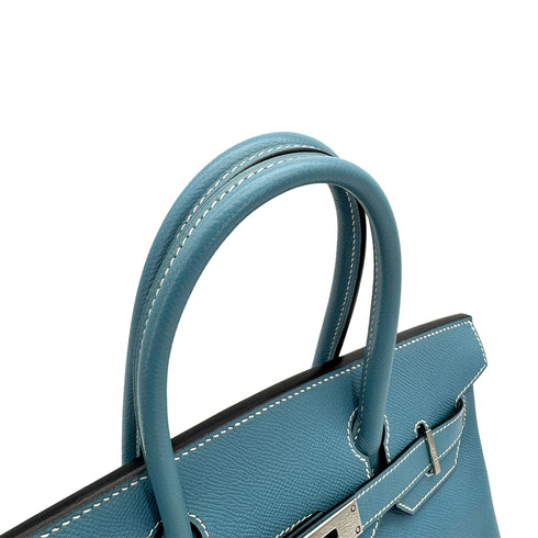 HERMES BIRKIN 30 BLUE JEAN VEAU EPSOM HAND BAG ▢K PHW 90307025 - PURPOSE
