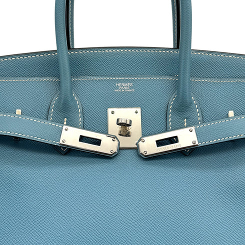 HERMES BIRKIN 30 BLUE JEAN VEAU EPSOM HAND BAG ▢K PHW 90307025 - PURPOSE