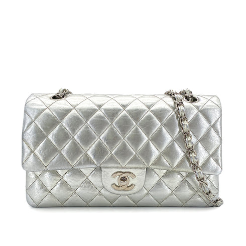 CHANEL VINTAGE MATELASSE CHAIN SHOULDER BAG SILVER LEATHER 90307026 - PURPOSE