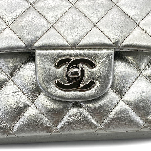 CHANEL VINTAGE MATELASSE CHAIN SHOULDER BAG SILVER LEATHER 90307026 - PURPOSE