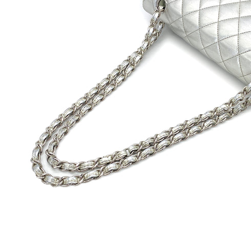 CHANEL VINTAGE MATELASSE CHAIN SHOULDER BAG SILVER LEATHER 90307026 - PURPOSE
