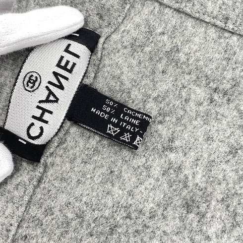 CHANEL COCOMARK BLANKET EYE MASK SET GRAY CASHMERE WOOL 90307029 - PURPOSE