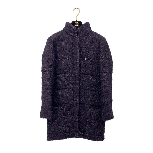 CHANEL KNIT JACKET COAT PURPLE ALPACA 38 P49 RTW 90307032 - PURPOSE