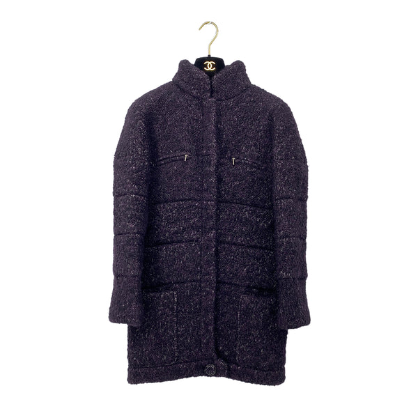 CHANEL KNIT JACKET COAT PURPLE ALPACA 38 P49 RTW 90307032 - PURPOSE